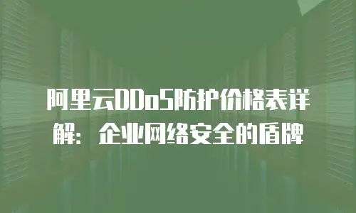 阿里云DDoS防护价格表详解：企业网络安全的盾牌