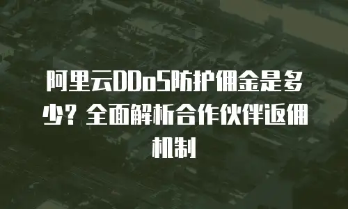 阿里云DDoS防护佣金是多少？全面解析合作伙伴返佣机制