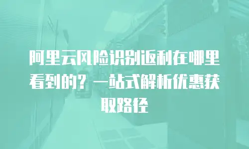 阿里云风险识别返利在哪里看到的？一站式解析优惠获取路径