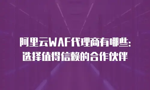 阿里云WAF代理商有哪些：选择值得信赖的合作伙伴