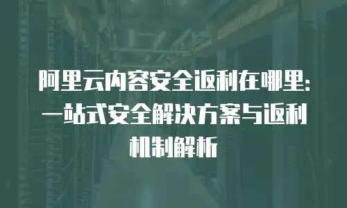 阿里云内容安全返利在哪里：一站式安全解决方案与返利机制解析