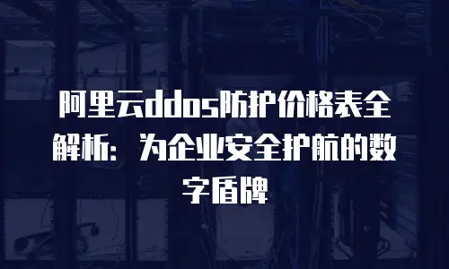 阿里云ddos防护价格表全解析：为企业安全护航的数字盾牌