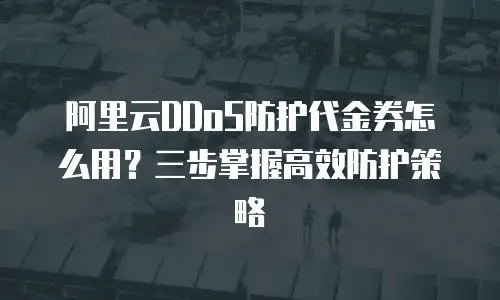 阿里云DDoS防护代金券怎么用？三步掌握高效防护策略