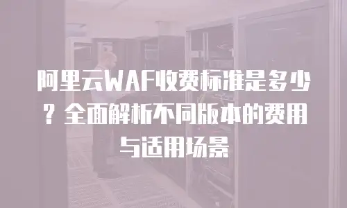 阿里云WAF收费标准是多少？全面解析不同版本的费用与适用场景