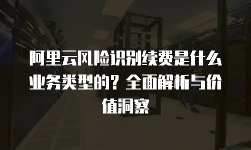 阿里云风险识别续费是什么业务类型的？全面解析与价值洞察