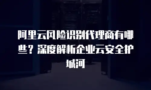 阿里云风险识别代理商有哪些？深度解析企业云安全护城河