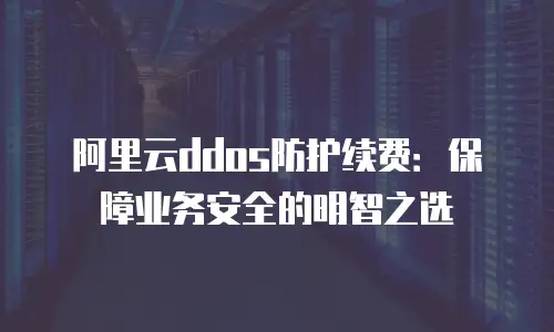 阿里云ddos防护续费：保障业务安全的明智之选