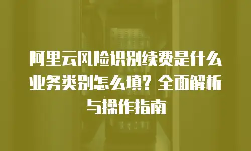 阿里云风险识别续费是什么业务类别怎么填？全面解析与操作指南