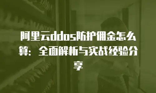 阿里云ddos防护佣金怎么算：全面解析与实战经验分享