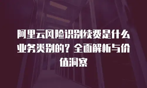 阿里云风险识别续费是什么业务类别的？全面解析与价值洞察