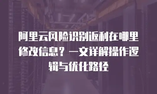 阿里云风险识别返利在哪里修改信息？一文详解操作逻辑与优化路径
