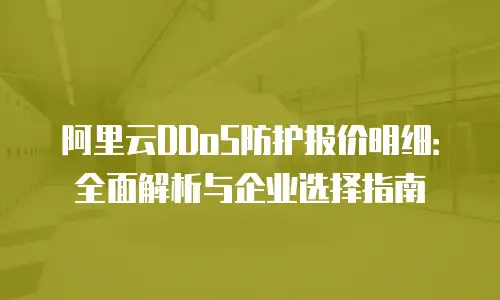 阿里云DDoS防护报价明细：全面解析与企业选择指南