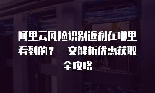 阿里云风险识别返利在哪里看到的？一文解析优惠获取全攻略