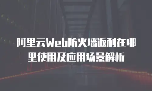 阿里云Web防火墙返利在哪里使用及应用场景解析