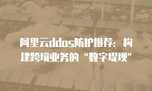 阿里云ddos防护推荐：构建跨境业务的“数字堤坝”