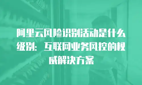 阿里云风险识别活动是什么级别：互联网业务风控的权威解决方案