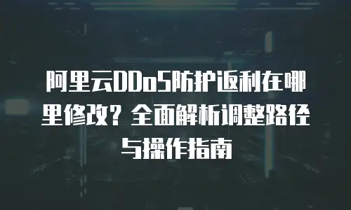 阿里云DDoS防护返利在哪里修改？全面解析调整路径与操作指南