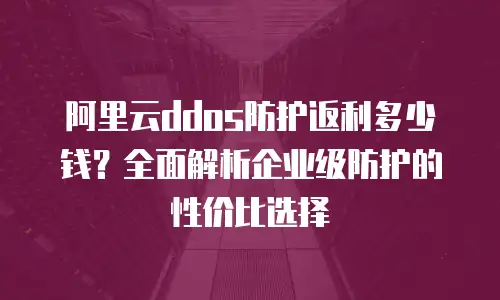 阿里云ddos防护返利多少钱？全面解析企业级防护的性价比选择