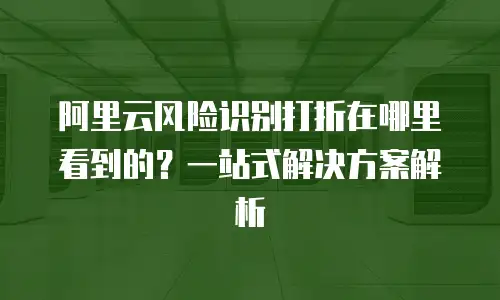 阿里云风险识别打折在哪里看到的？一站式解决方案解析