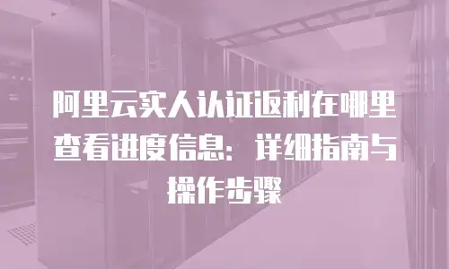 阿里云实人认证返利在哪里查看进度信息：详细指南与操作步骤