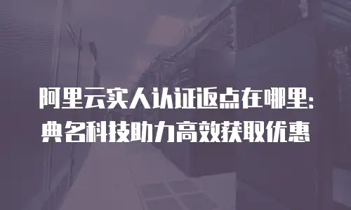 阿里云实人认证返点在哪里：典名科技助力高效获取优惠