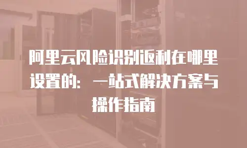 阿里云风险识别返利在哪里设置的：一站式解决方案与操作指南