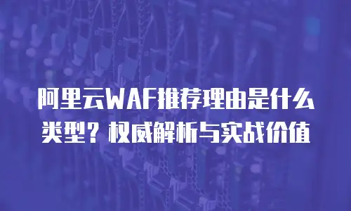 阿里云WAF推荐理由是什么类型？权威解析与实战价值