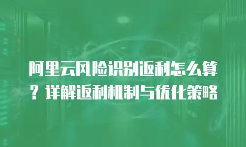 阿里云风险识别返利怎么算？详解返利机制与优化策略