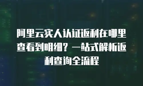 阿里云实人认证返利在哪里查看到明细？一站式解析返利查询全流程