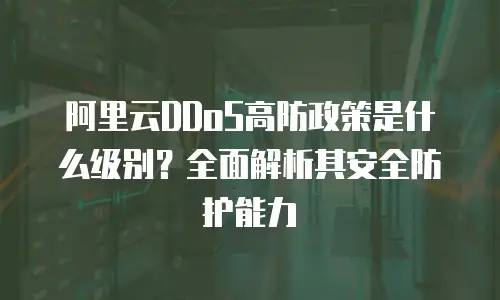 阿里云DDoS高防政策是什么级别？全面解析其安全防护能力