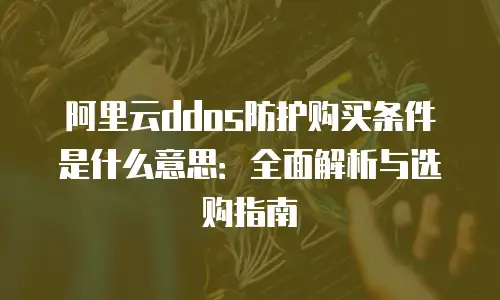 阿里云ddos防护购买条件是什么意思：全面解析与选购指南