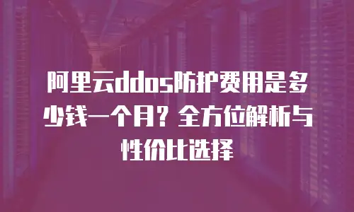 阿里云ddos防护费用是多少钱一个月？全方位解析与性价比选择