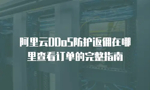 阿里云DDoS防护返佣在哪里查看订单的完整指南