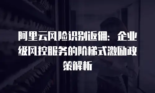 阿里云风险识别返佣：企业级风控服务的阶梯式激励政策解析