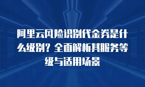 阿里云风险识别代金券是什么级别？全面解析其服务等级与适用场景