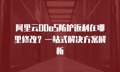 阿里云DDoS防护返利在哪里修改？一站式解决方案解析