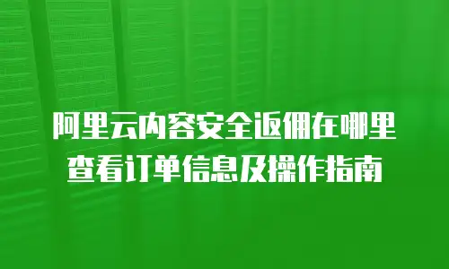 阿里云内容安全返佣在哪里查看订单信息及操作指南