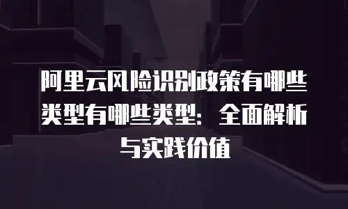阿里云风险识别政策有哪些类型有哪些类型：全面解析与实践价值