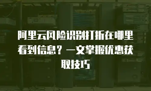 阿里云风险识别打折在哪里看到信息？一文掌握优惠获取技巧