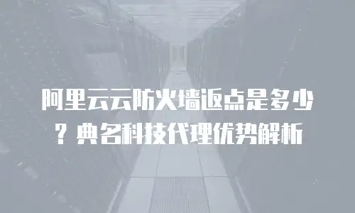 阿里云云防火墙返点是多少？典名科技代理优势解析