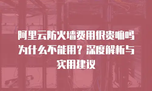 阿里云防火墙费用很贵嘛吗为什么不能用？深度解析与实用建议