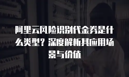 阿里云风险识别代金券是什么类型？深度解析其应用场景与价值