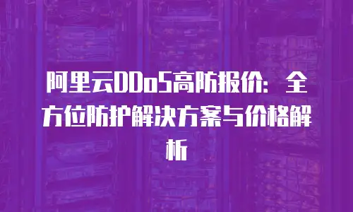 阿里云DDoS高防报价：全方位防护解决方案与价格解析