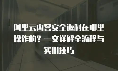 阿里云内容安全返利在哪里操作的？一文详解全流程与实用技巧
