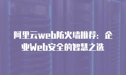 阿里云web防火墙推荐：企业Web安全的智慧之选