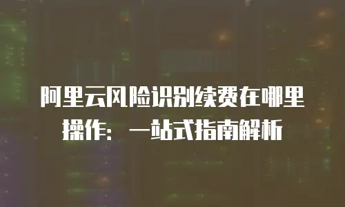 阿里云风险识别续费在哪里操作：一站式指南解析