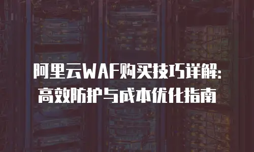 阿里云WAF购买技巧详解：高效防护与成本优化指南