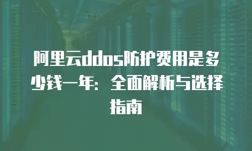 阿里云ddos防护费用是多少钱一年：全面解析与选择指南