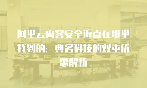 阿里云内容安全返点在哪里找到的：典名科技的双重优惠解析