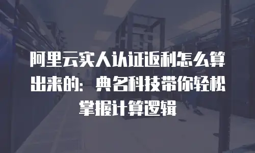 阿里云实人认证返利怎么算出来的：典名科技带你轻松掌握计算逻辑